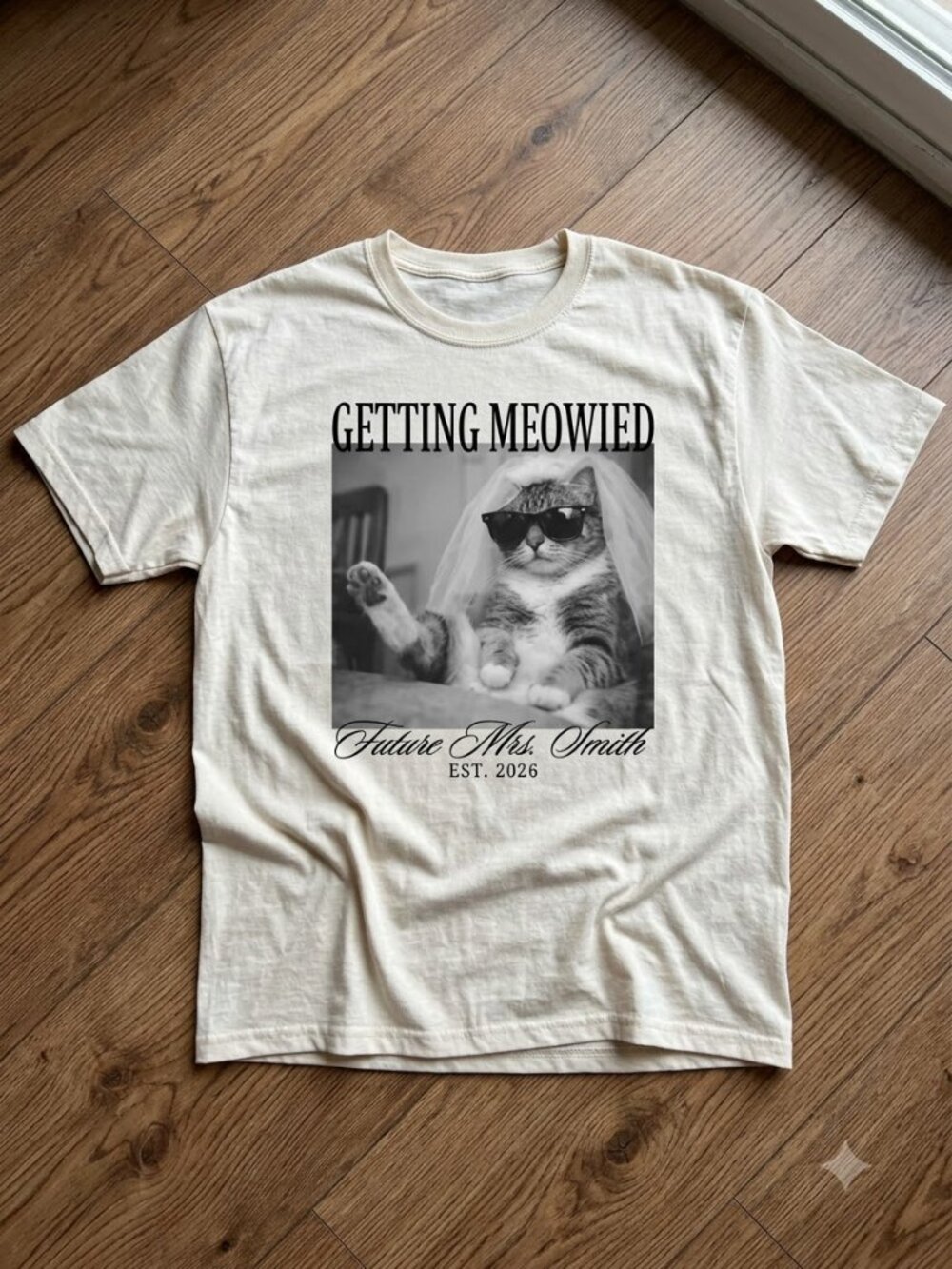 Future Mrs Getting Meowied Graphic Tee - Natural Color